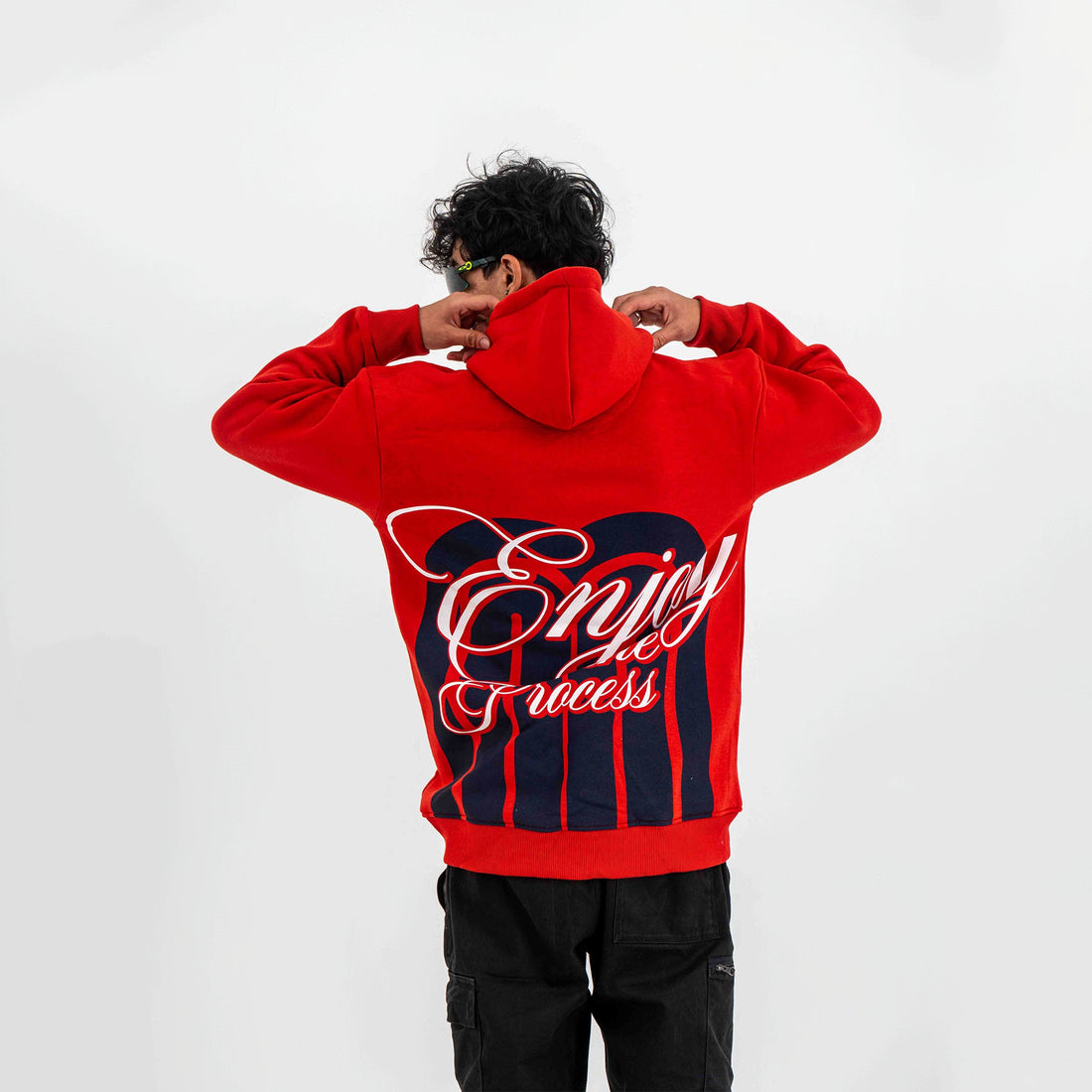 Enjoy The Process Red Colour Hoodie