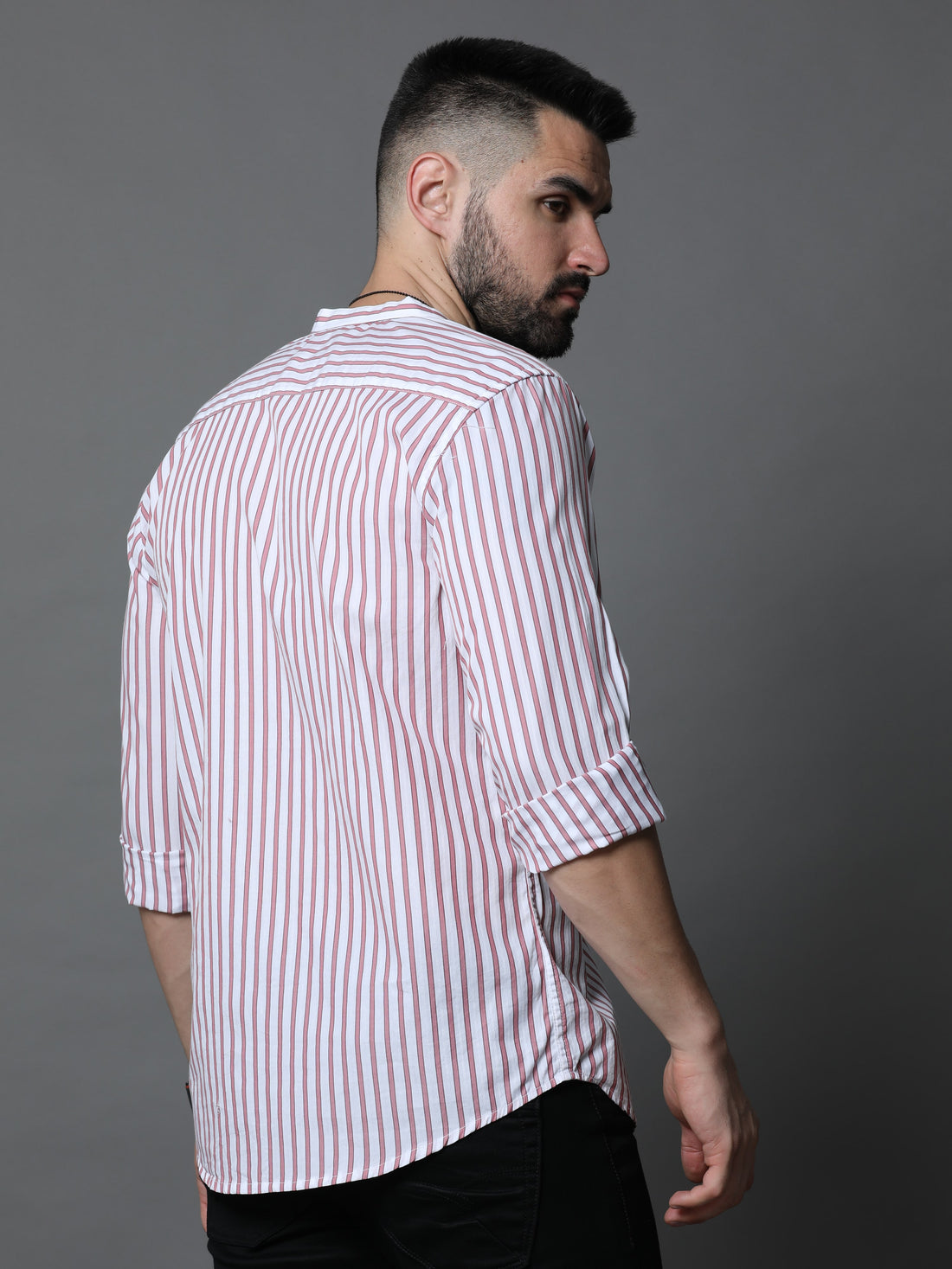 Pink Stripe Full sleeves shirt