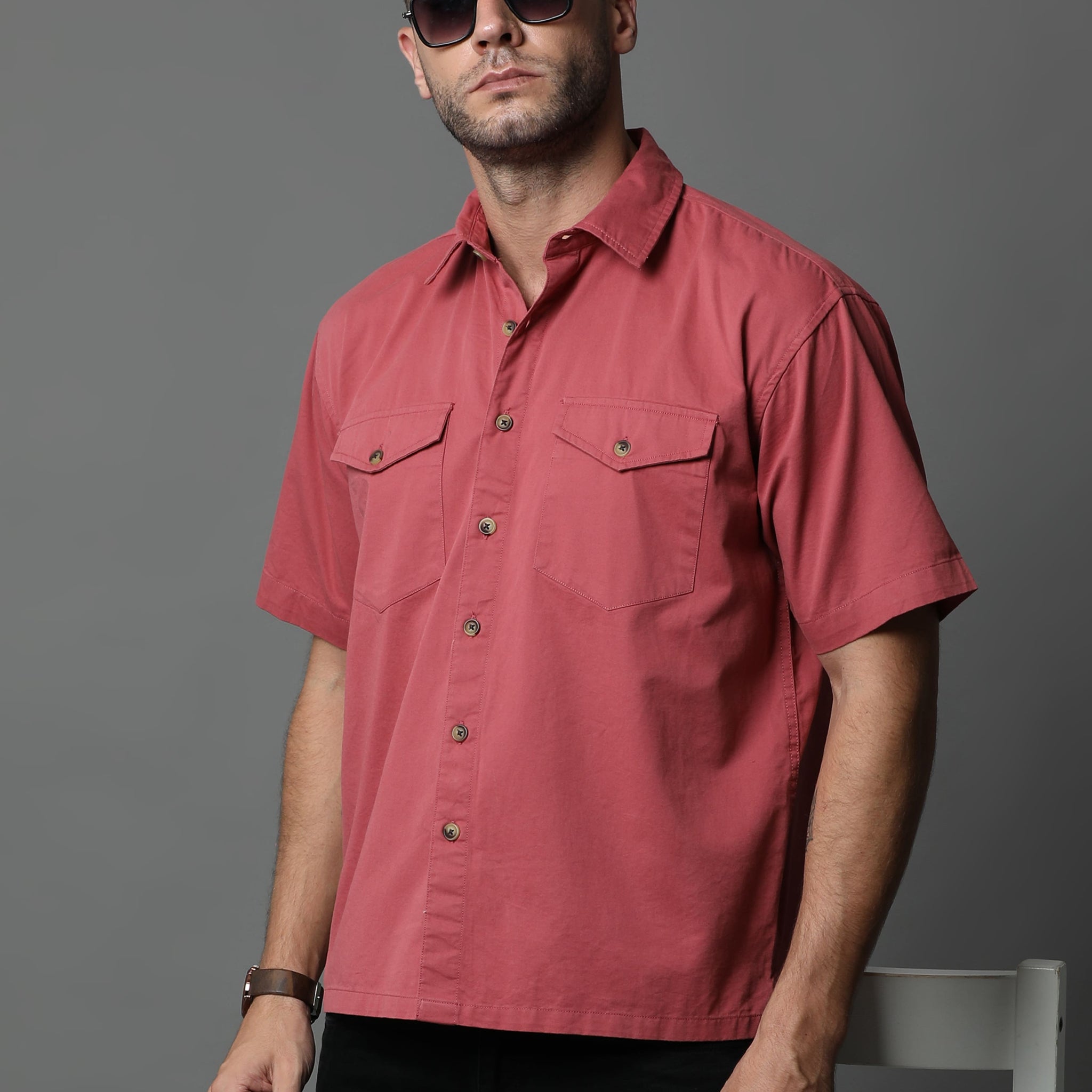 Solid Cargo Shirts